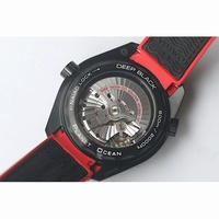 Planet Ocean Seamaster 45mm GMT DLC Black Dial Rubber JHF A8906