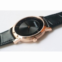 Jules Audemars Extra-Thin RG Leather Strap Black Dial Miyota 9015 