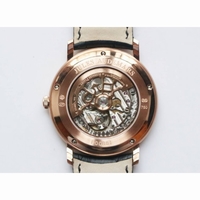 Jules Audemars Extra-Thin RG Leather Strap Black&Silver Dial Miyota 9015 