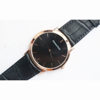 Tank MC Black & White Textured Dial Black Leather JF A23J
