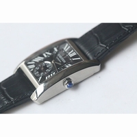 Tank MC Black & White Textured Dial Black Leather JF A23J