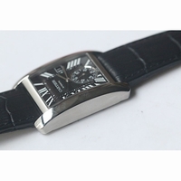 Tank MC Black & White Textured Dial Black Leather JF A23J