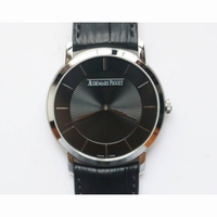 Jules Audemars Extra-Thin RG Leather Strap Black Dial Miyota 9015 