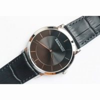 Tank MC Diamond Bezel White Textured Dial Black Leather JF A23J