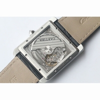 Tank MC Diamond Bezel White Textured Dial Black Leather JF A23J