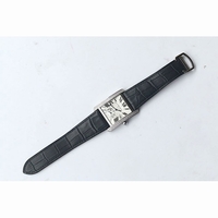Tank MC Diamond Bezel White Textured Dial Black Leather JF A23J