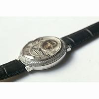 Ballon Bleu Tourbillon Full Diamond Silver Dial Black Leather