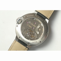 Ballon Bleu Tourbillon Full Diamond Silver Dial Black Leather
