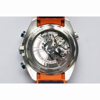 Planet Ocean Master Chronometer Chrono SS 1:1 Best Edition White Dial Blue Ceramic Bezel Nylon Strap A9900 OMF