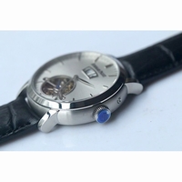 AP Jules Tourbillon Big Date Silver & Black Dial Leather