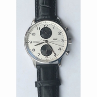 IWC Portuguese Chrono IW371411 Black Sub-Dial Silver Dial Leather ZF IWC79350 V2