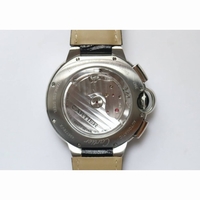 Ballon Bleu De Cartier Chrono 47mm SS 1:1 Best Edition Cream White Textured Dial Leather A8101 ZF 