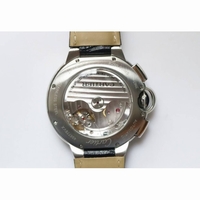 Ballon Bleu De Cartier Chrono 47mm SS 1:1 Best Edition Cream White Textured Dial Leather A8101 ZF 