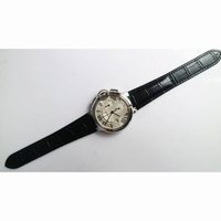 Ballon Bleu De Cartier Chrono 47mm SS 1:1 Best Edition Cream White Textured Dial Leather A8101 ZF 