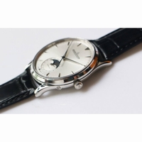 Master Ultra Thin Moon SS 1:1 Best Edition Silver Dial Leather Strap A925 ZF 