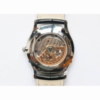 Master Ultra Thin Moon SS 1:1 Best Edition Silver Dial Leather Strap A925 ZF 