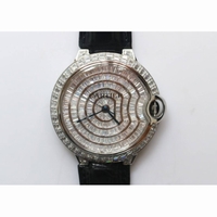 Ballon Bleu T Diamond SS Full Paved Diamonds Dial Black Croco Strap Miyota 9015Free Brown Leather