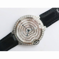 Ballon Bleu T Diamond SS Full Paved Diamonds Dial Black Croco Strap Miyota 9015Free Brown Leather