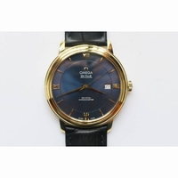 De Ville SS V2 1:1 Best Edition YG Blue Dial Black Leather Miyota 9015 MKF 