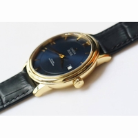 De Ville SS V2 1:1 Best Edition YG Blue Dial Black Leather Miyota 9015 MKF 