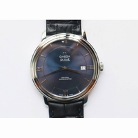 De Ville SS V2 1:1 Best Edition Blue Dial Black Leather Miyota 9015 MKF 