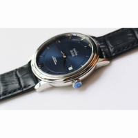 De Ville SS V2 1:1 Best Edition Blue Dial Black Leather Miyota 9015 MKF 
