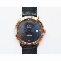 De Ville SS V2 1:1 Best Edition RG Blue Dial Black Leather Miyota 9015 MKF