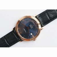 De Ville SS V2 1:1 Best Edition RG Blue Dial Black Leather Miyota 9015 MKF