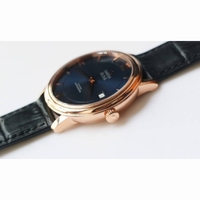 De Ville SS V2 1:1 Best Edition RG Blue Dial Black Leather Miyota 9015 MKF