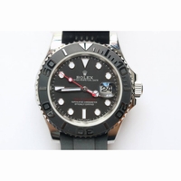 Yacht-Master 116655 SS 1:1 Best Edition Black Ceramic Bezel Oysterflex Rubber Strap SH3135 ARF