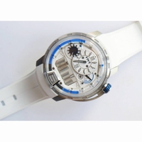 HYT SS CYF white dial blue Crown White Rubber Strap Asian movement HTY Cal.101