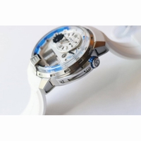 HYT SS CYF white dial blue Crown White Rubber Strap Asian movement HTY Cal.101