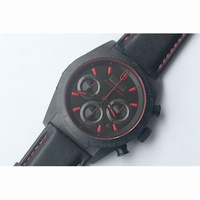 Tudor Black Shield FastRider Real Ceramic Black Dial Red Marks Leather ZF A7753