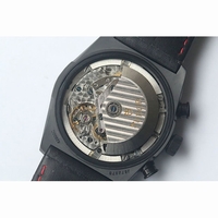 Tudor Black Shield FastRider Real Ceramic Black Dial Red Marks Leather ZF A7753