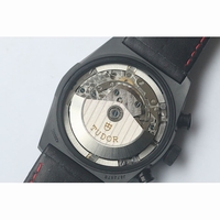 Tudor Black Shield FastRider Real Ceramic Black Dial Red Marks Leather ZF A7753