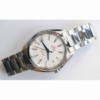 Aqua Terra 150M SS 1:1 Best Edition Deep Blue Hands White Textured Dial Bracelet VS8500 VSF 