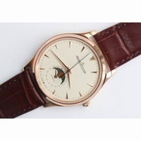 Master Ultra Thin Moon RG 1:1 Best Edition Ivory White Dial Brown Leather Strap A925  ZF 