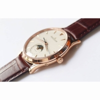 Master Ultra Thin Moon RG 1:1 Best Edition Ivory White Dial Brown Leather Strap A925  ZF 