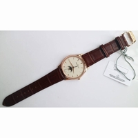Master Ultra Thin Moon RG 1:1 Best Edition Ivory White Dial Brown Leather Strap A925  ZF 