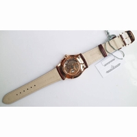 Master Ultra Thin Moon RG 1:1 Best Edition Ivory White Dial Brown Leather Strap A925  ZF 