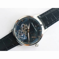 Classic Fusion Tourbillon 45mm Skeleton Watch Blue Dial Gummy Leather CYF