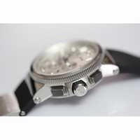 Marine Chrono Silver Dial Arabic Markers Rubber A7750
