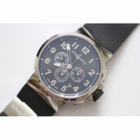 Marine Chrono Black Dial Arabic Markers Rubber A7750