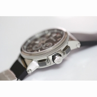 Marine Chrono Black Dial Arabic Markers Rubber A7750