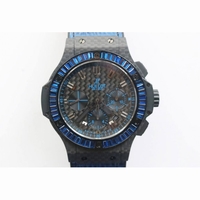Big Bang All Black FC /Sq Blue Diam Black dial Blue Strap A7750 