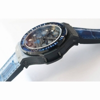 Big Bang All Black FC /Sq Blue Diam Black dial Blue Strap A7750 