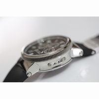 Marine Chrono Black Dial Roman Markers Rubber A7750