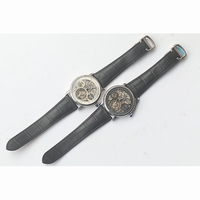 Cartier Skeleton Watch Black & White Dial Leather VF