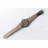 Cartier Skeleton Watch Black & White Dial Leather VF