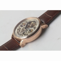 Cartier Skeleton Watch RG Black & White Dial Leather VF